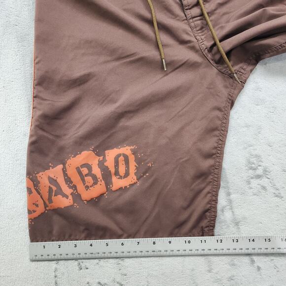 CABO STYLE Board Shorts Mens 32 Brown Tie Front Pockets Beach Swim Summer Sports - Picture 9 of 10